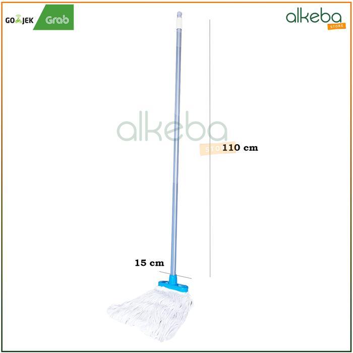 Shiny- Mop Pel Set Dragon / Floor Mop Pel Dorong Lantai Kain Katun Putih