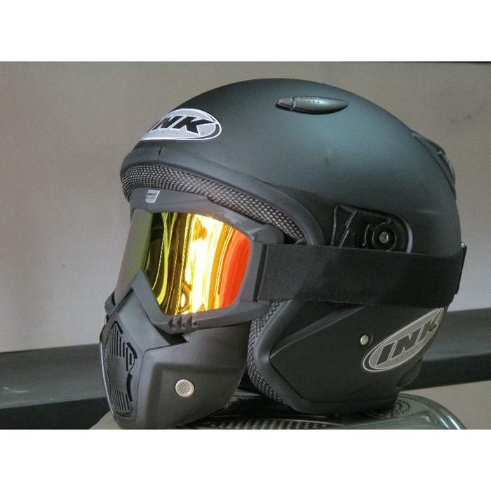 BISA COD HELM INK SNI RETRO SET GOOGLE MASK