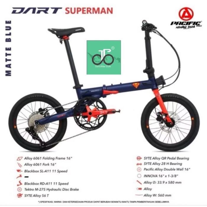 Sepeda Lipat 16" Pacific Dart 5.0 Superman 16an TERBARU 5