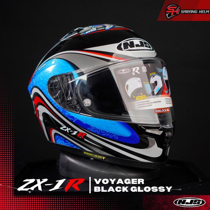 NJS ZX-1R VOYAGER (FREE Visor Iridium ) - Helm Fullface NJS ZR NJS Fullface ZR Motif Helm NJS Ori