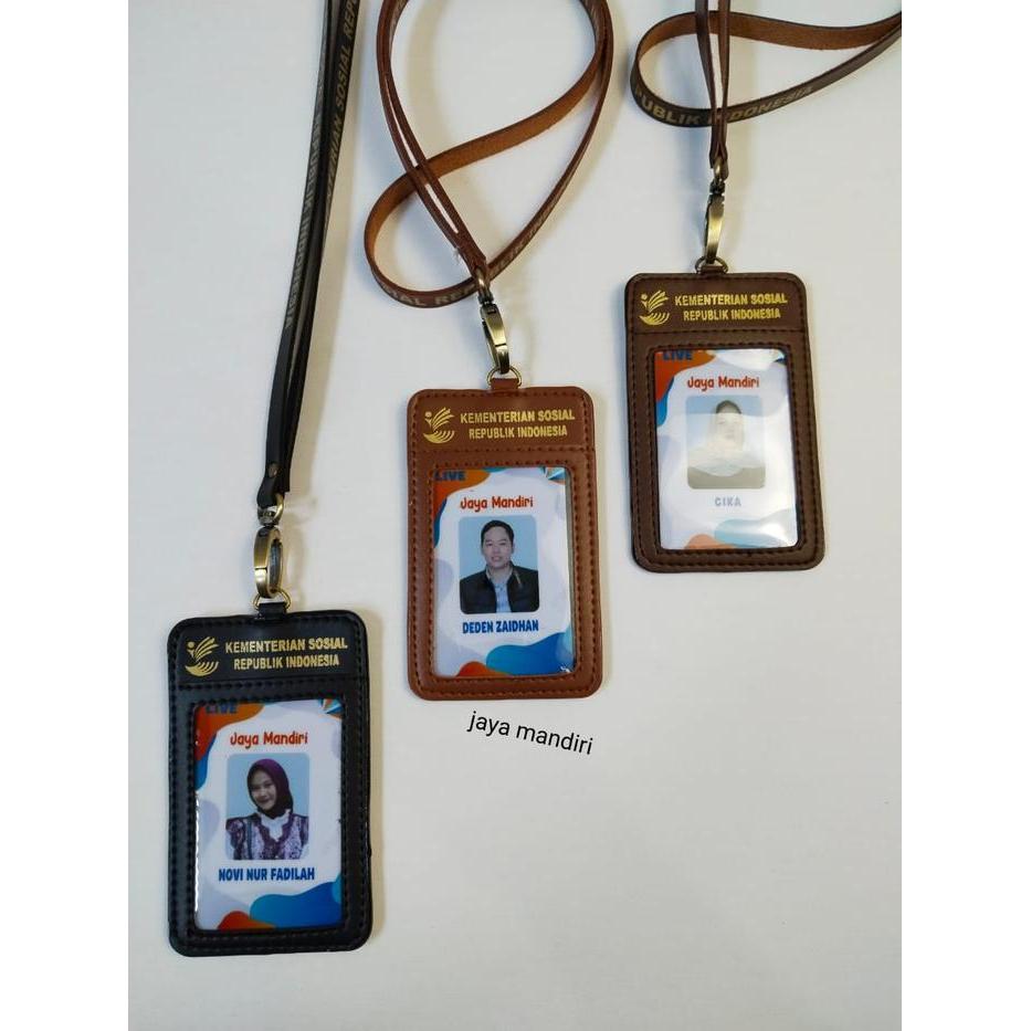 TERLARIS Tempat Id Card KEMENSOS Kulit / Id Card Holder Kemensos Dinsos Gantung / name tag kemensos