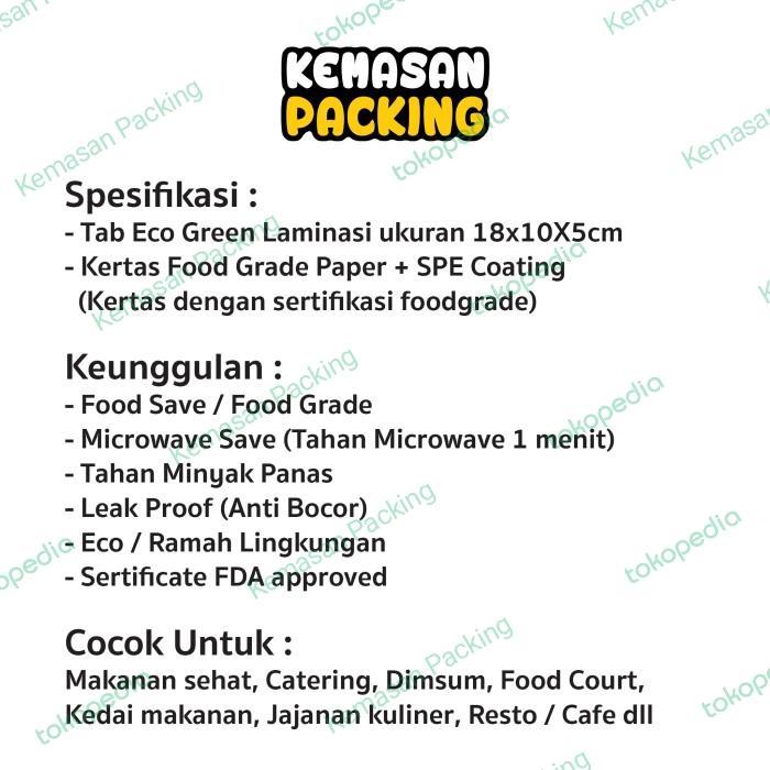 Terbaru Lunch Box Tab Eco Green Floral Large / Paper Box / Box
