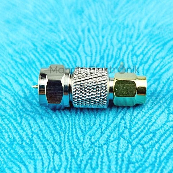 Konektor F Male To Sma Male - Barel Adapter Sma Male Ke F Male Good Quality