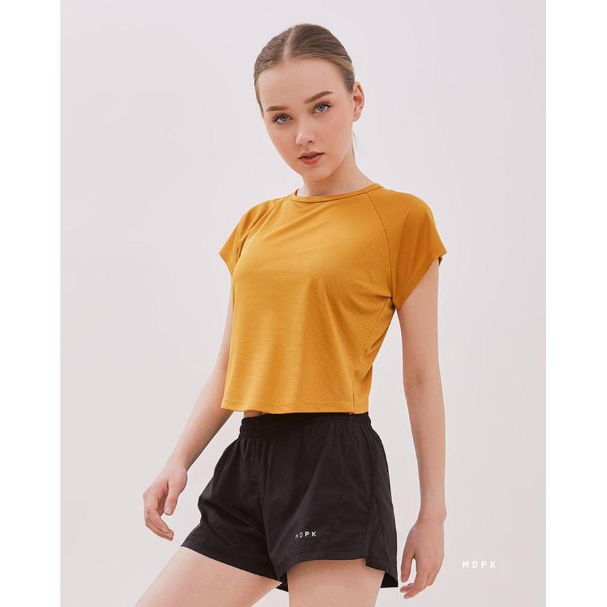 MDPK - Halo Back Top Pakaian Olahraga Wanita Outer Olahraga Crop T-Shirt DryForce Technology
