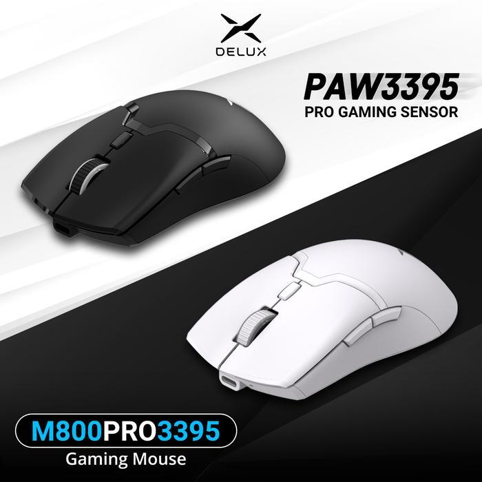 Terlaris Delux M800 Pro Wireless Gaming Mouse Paw 3395 Sensor