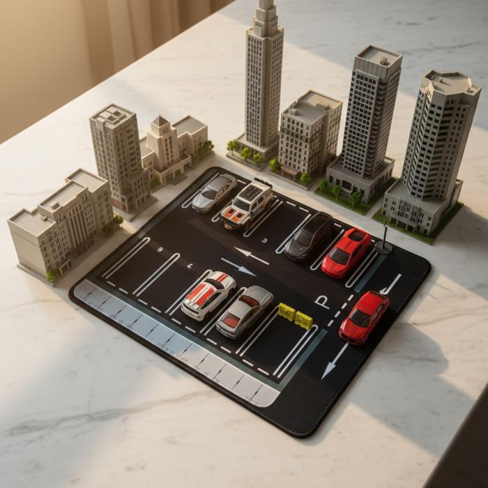 King Pad Sapporo B01 25x30cm Parking Pad Diecast Scale 1:64 Deskmat Diorama Alas Display Diecast
