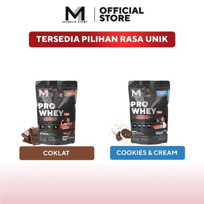M1 Muscle First PRO WHEY RIPPED 2 LBS (900gr) / Pro Whey 100 Ripped Protein BPOM Bar