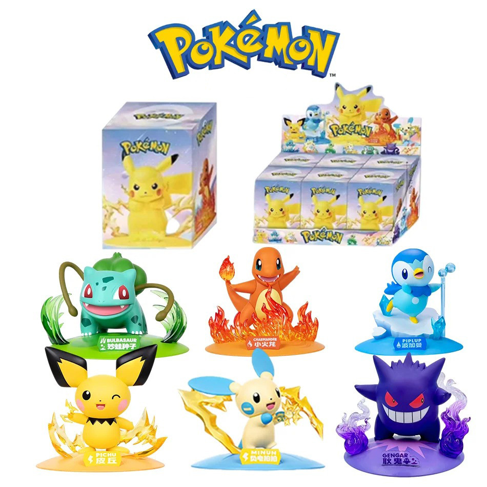 Pokemon Series Blind Box Pikachu Mewtwo Anime Figures Ornaments Dolls Gardevoir Sylveon Model Fans