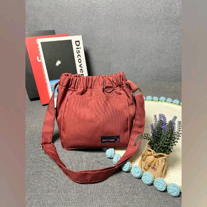 Tas selempang Tas Bahu Dumpling XL_ Sling Bag Wanita Cewek Kanvas Berkualitas Tinggi - Canvas, Model