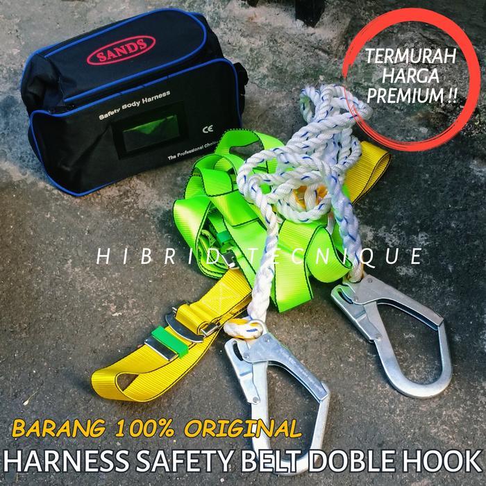 Full Body Harness Safety Belt Dobel Hook / Harness Keselamatan Safety Gear Asli Promo