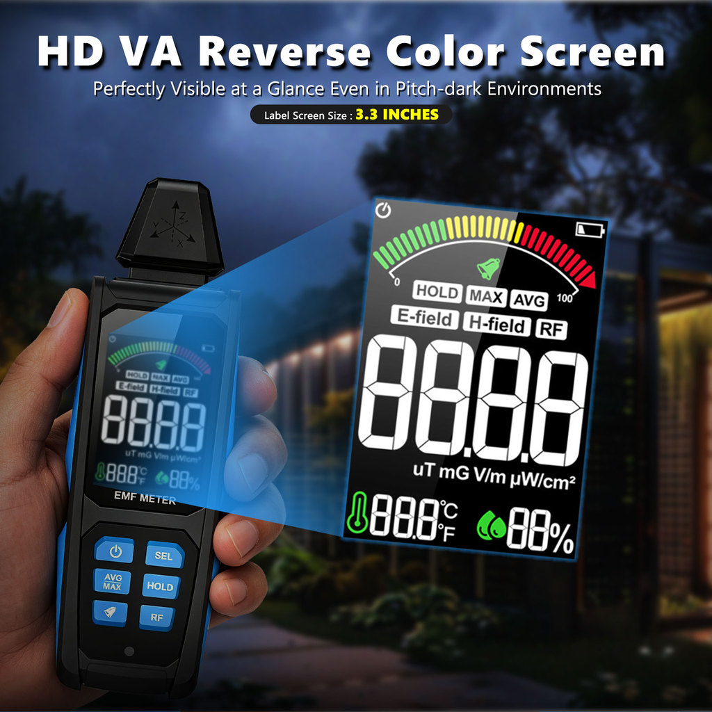 Digital EMF Meter High Frequency Electromagnetic Radiation Detector Electric Field RF for Home