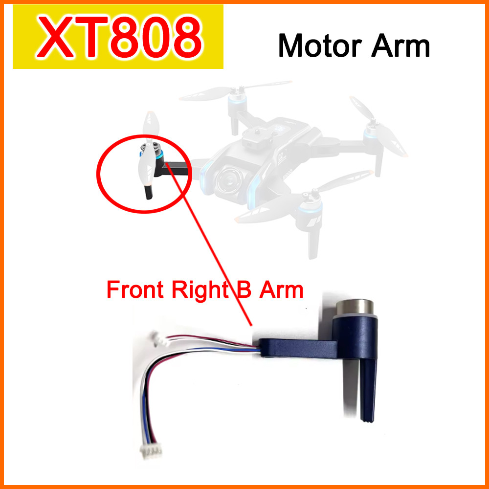 XT808 Drone Motor Arm Spare Part Front / Rear Left/Right Arm with Brushless Engine for LSRC Drone