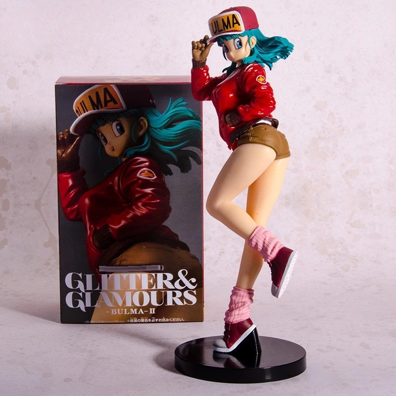 25cm Dragon Ball Anime Figure Bulma Glitter & Glamours Hot Girl Statue Hentai Action Figurine