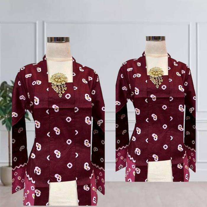 Syahira Kebaya Atasan Kebaya Jumputan Kutu Baru Wanita Model Gadis Kretek Batik Kain Katun Dress Pan