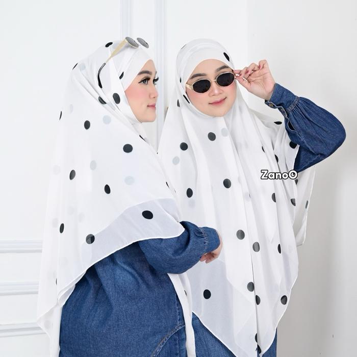 Terbaru Byzanoo - Klea Motif Khiban Khimar Bandana Tali Motif Polka Viral Packing Aman