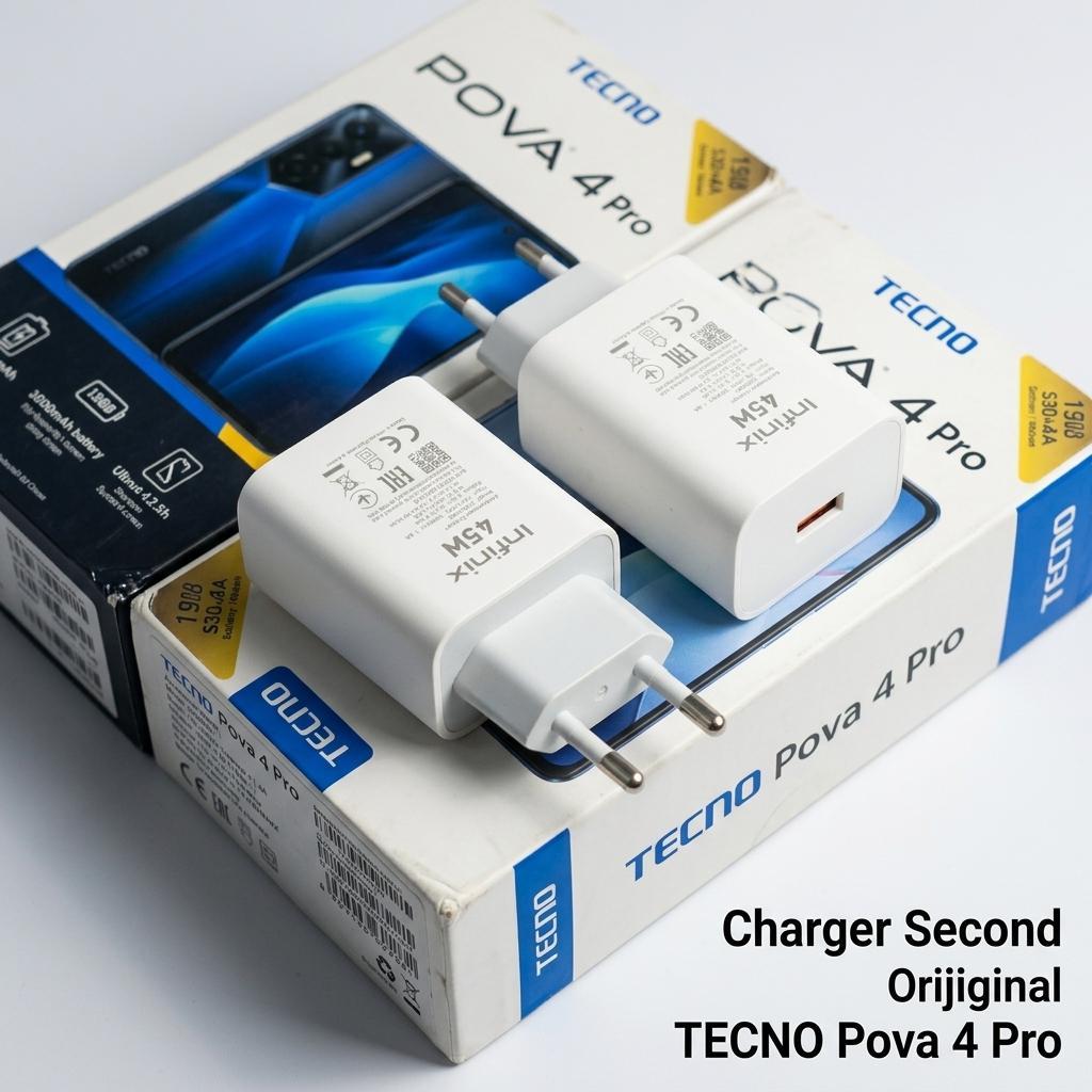 Charger HP Infinix U450XEB Original Second Fast Charge 45W 4.5A TECNO Pova 4 Pro