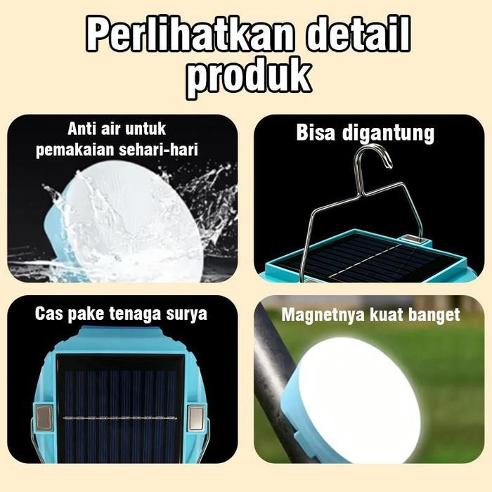 Diskon Howee Lampu Emergency Tenaga Surya 300W Led Portable Gantung 3 Mode Bisa Cas Hp Power Bank