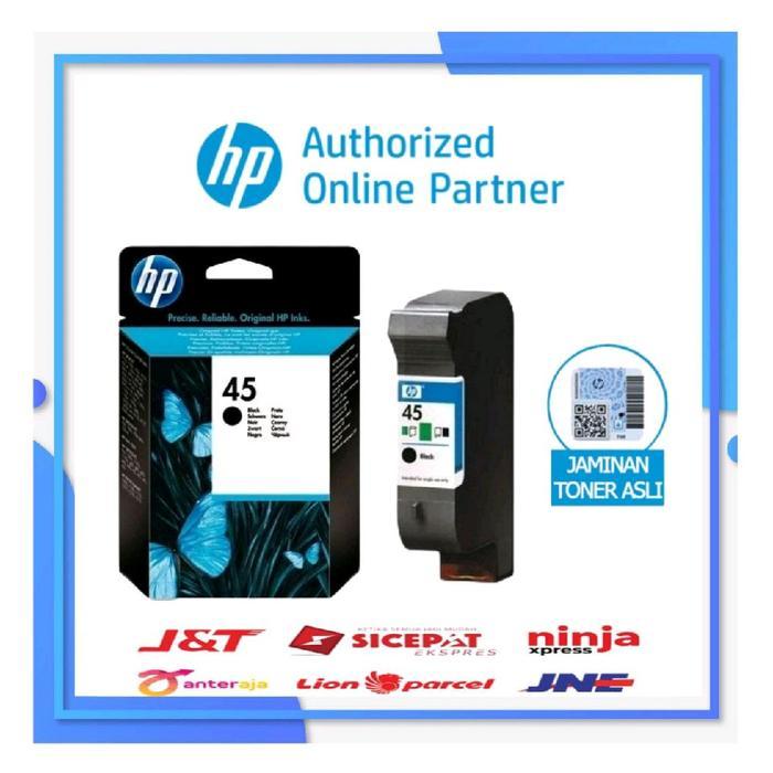 Hp Tinta Hitam Original 45 Cartridge 51645A Untuk Printer Deskjet 710C-1280, 1600C, 1600Cm, 6122,