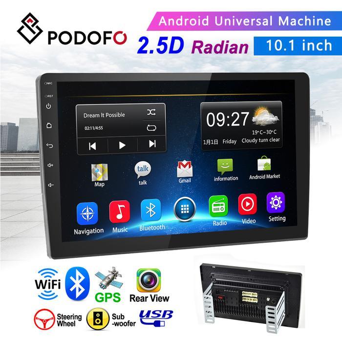 Diskon MP5 Player Mobil Din Ganda, Android 10.1 9.1 "GPS Stereo Radio