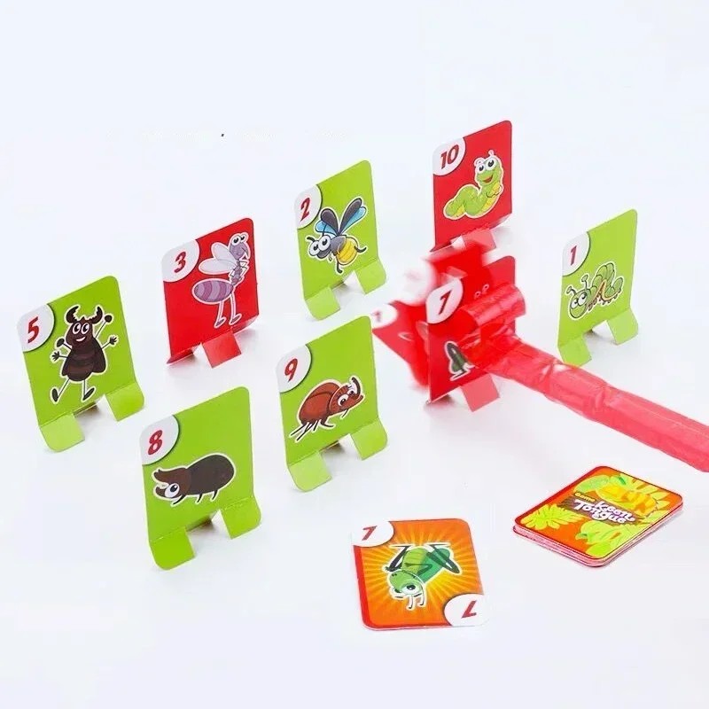 Frog Mask Wagging Tongue Lick Cards Board Games for Children Family Party Toys Antistress Funny