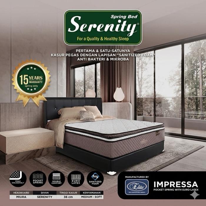 SpringBed Kasur Elite Serenity Pocket Latex Impressa Matras Springbed Elite Serenity Pocket Latex Sp
