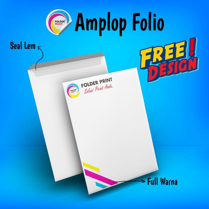 Cetak Amplop Folio A4 Kop Surat Custom Full Warna Seal Lem