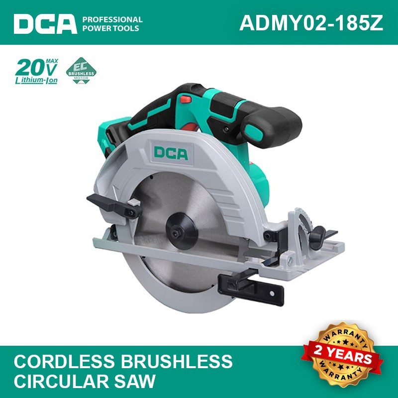 Mesin Potong Kayu Baterai DCA ADMY02-185Z Cordless Brushless Circular Saw 185MM 20V Unit Only