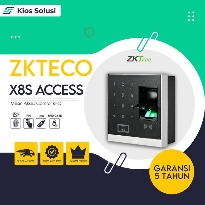 Mesin Akses Kontrol Sidik Jari dan RFID ZKTECO X8S Fingerprint Access Control Proxi 125 Khz
