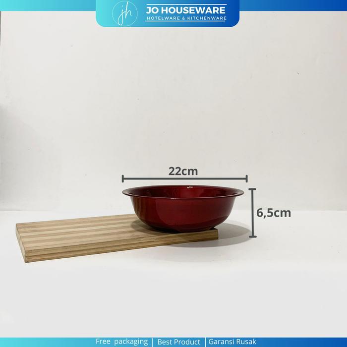 Waskom enamel super maroon motif kembang waskom seng serbaguna