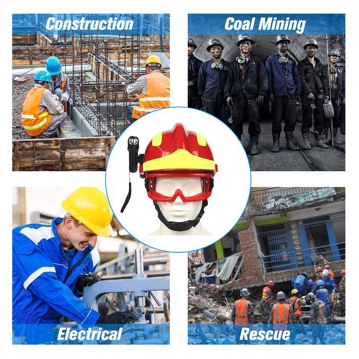READY F2 Safety Rescue Helmet Emergency Rescue Fire ABS helmet With Headlamp
