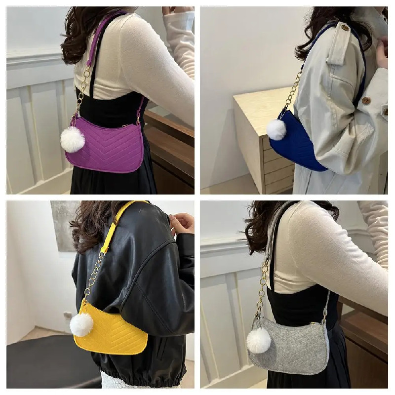 Shoulder Bags for Women Fion Felt Women's Bag Design Advaned Underarm Handbags Beautiful Purses