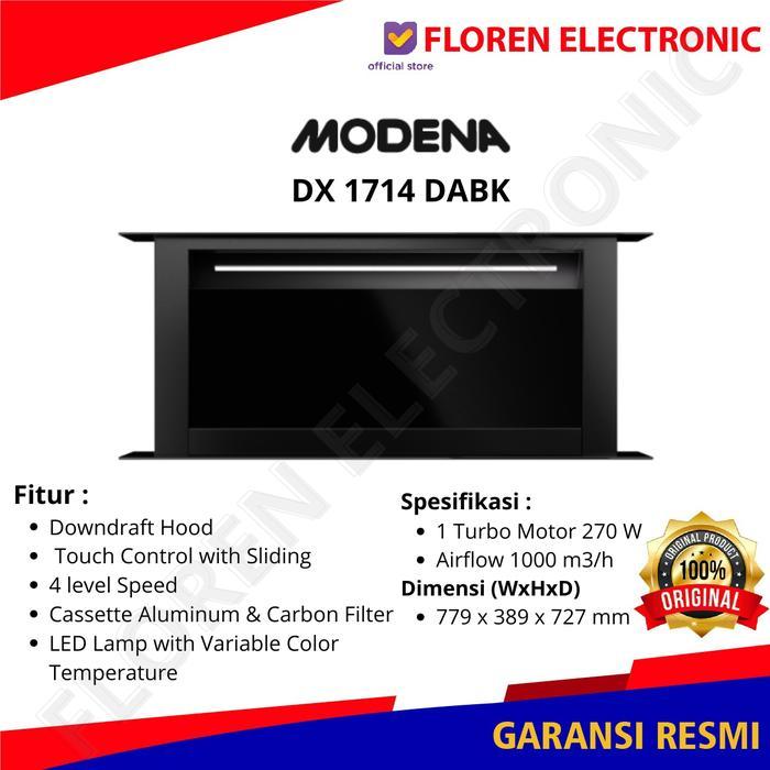 Modena DX 1714 DABK Downdraft Hood DX1714DABK Cooker Hood Modena touch control 4 speed Garansi Resmi