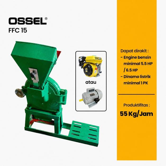 MESIN PENEPUNG GILINGAN TEPUNG DISK MILL FFC 15 + DINAMO 1 PK OSSEL - FFC 15 + DINAMO