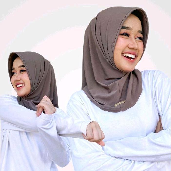 Promo Hijab Sport Volly/Gym/Senam/Basket Polos Bahan Jersey Kerudung Olahraga Jilbab Sporty Instant