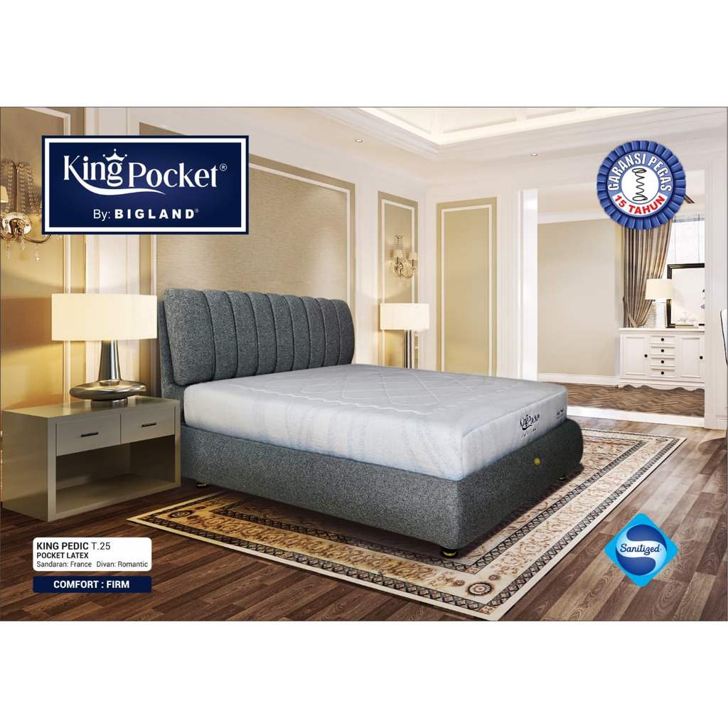 Spring Bed Bigland King Pedic Pocket Latex. Full Set Bigland