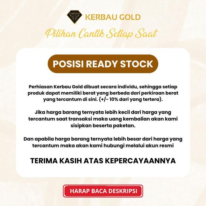 [Kerbau Gold] Gelang Emas Coker Glitter Series 8K- Emas 100%