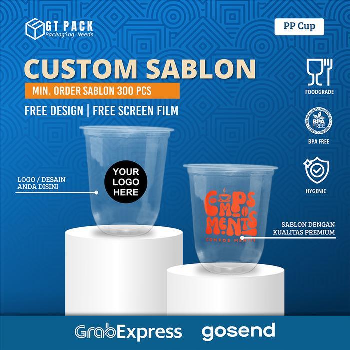 READY Sablon Cup Plastik PP Oval 14 Oz 7 / 8 gram