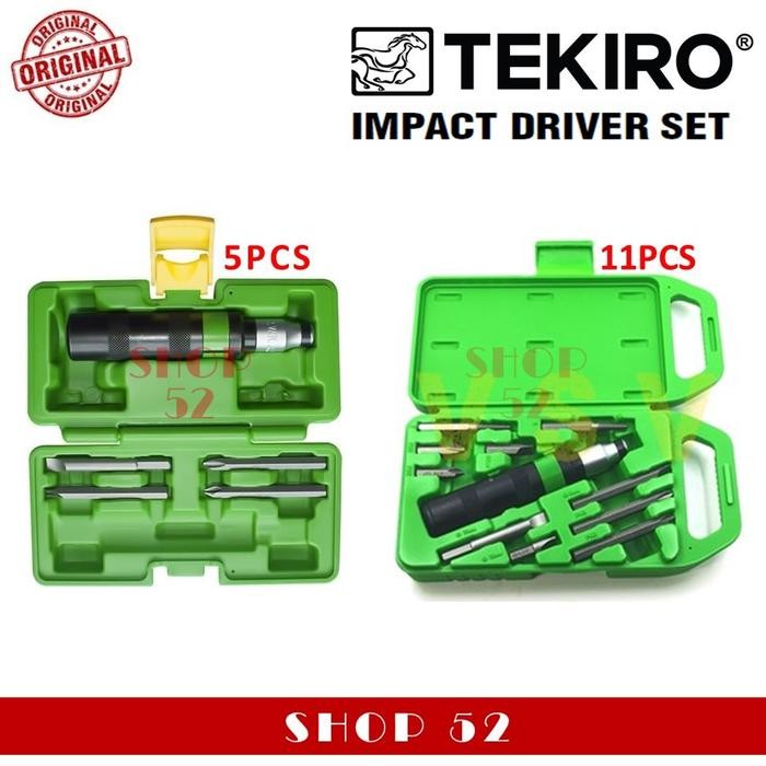 Paling Baik Tekiro Obeng Ketok 5 - 11 Pcs Impact Driver Set Obeng Impek Original Terlariss 