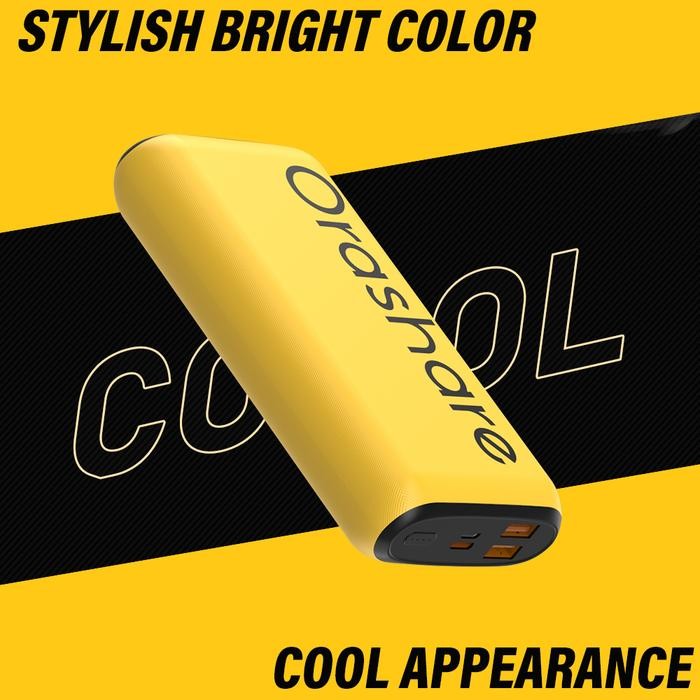 Orashare O20Pro Powerbank 20000mAh 18W PD QC 3.0 Powerbank Pengisian Cepat Powerbank Tipe C Bergaya