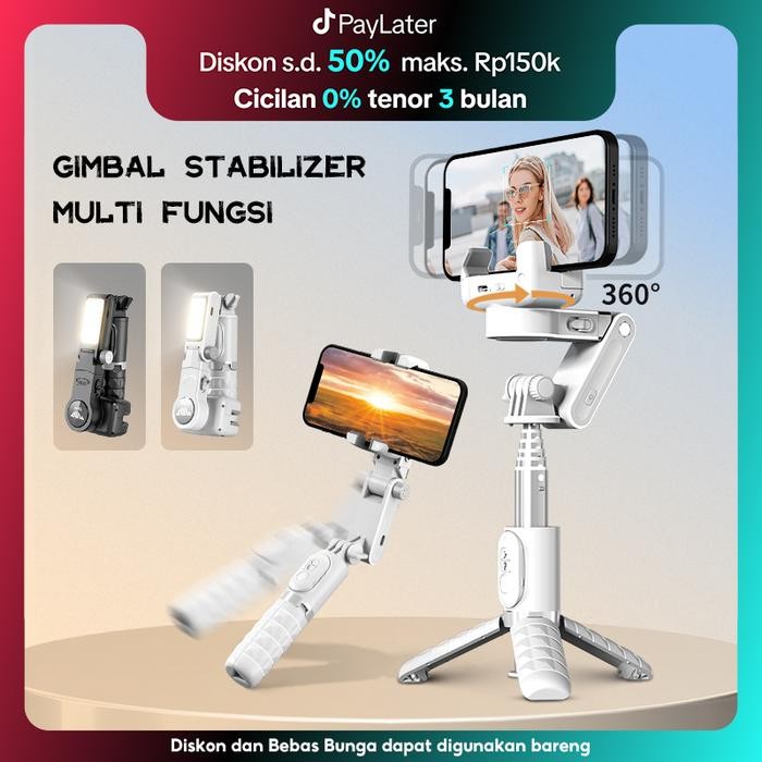 TNW-Q18 Gimbal Stabilizer Handphone Gimbal Hp Stabilizer Tongsis Hp Bluetooth Tripod