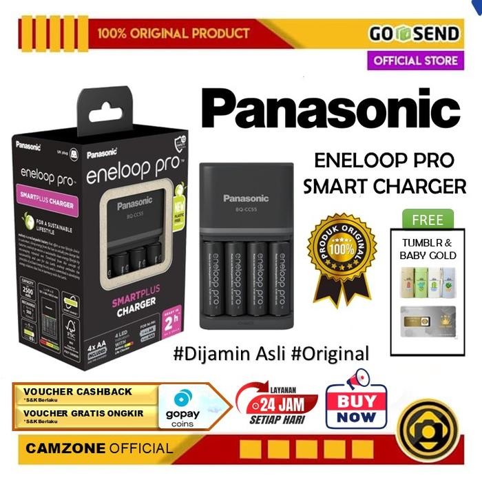 Panasonic Eneloop Pro Bq-Cc55 Smartplus Charger W/ 4Xaa 2500Mah