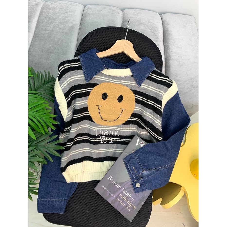 Berynette 0292 Baju Bangkok Import Premium Sweater Wanita Atasan Mewah Elegan Knitwear Cardigan