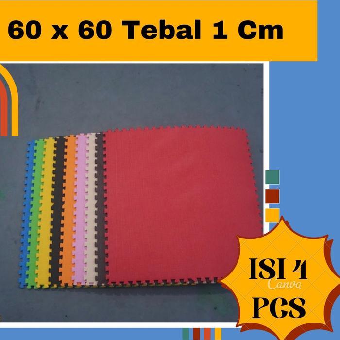 2fut- Evamat Matras Puzzle Ukuran 60X60 Cm Tebal 1 Cm Isi 4 Pcs / Alas Bermain Anak /