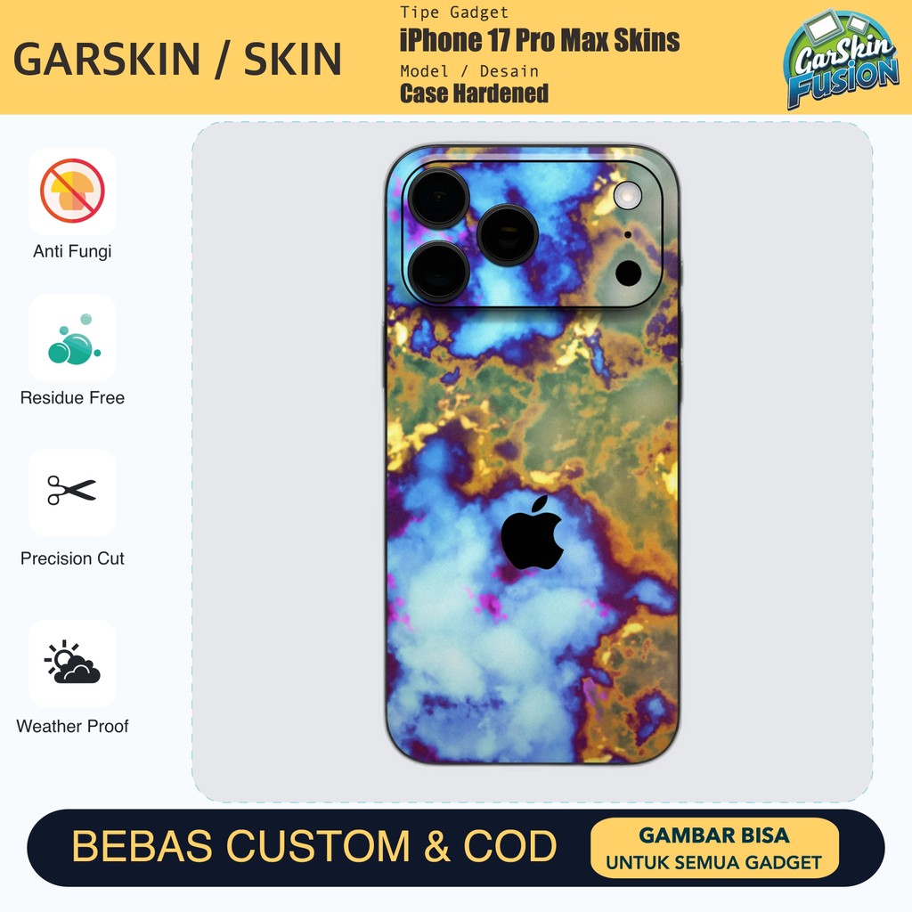 Skin Vinyl iPhone 17 Pro Max Case Hardened Anti Scratch Protector Case | by Fusion | Kode - JXZJ