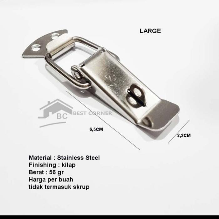 Onmarket Kunci Koper/Kaitan Kunci Koper/Overval Large Stainless Steel