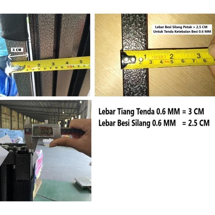 Tenda Lipat 3X4.5 Lengkap Dinding Polos 3 Sisi