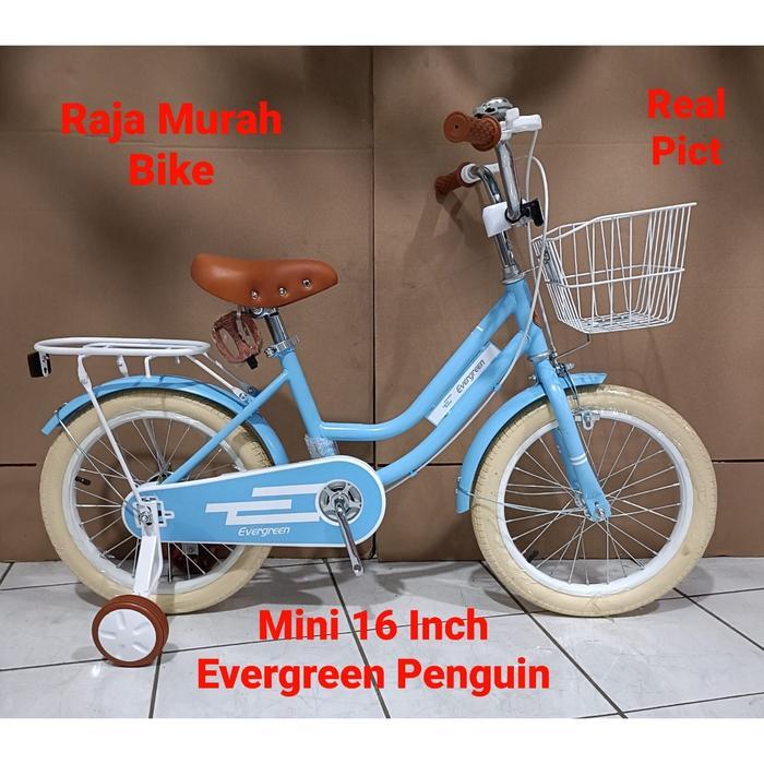 SEPEDA ANAK PEREMPUAN MINI 16 INCH EVERGREEN PENGUIN SEPEDA ANAK MINI PENGUIN EVERGREEN 16 INCH