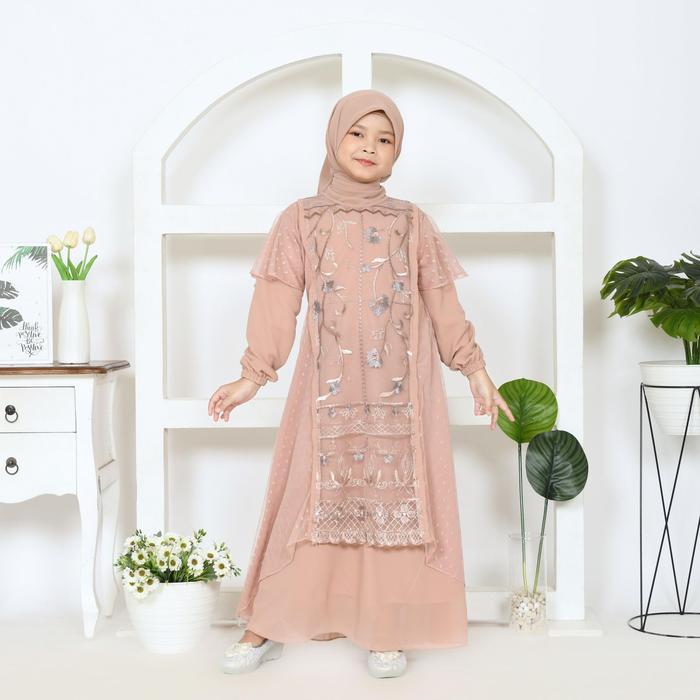 luto- Jasmine Gamis Anak Brokat Ceruty Babydoll Gamis Terbaru 2025 Anak 3-10Tahun
