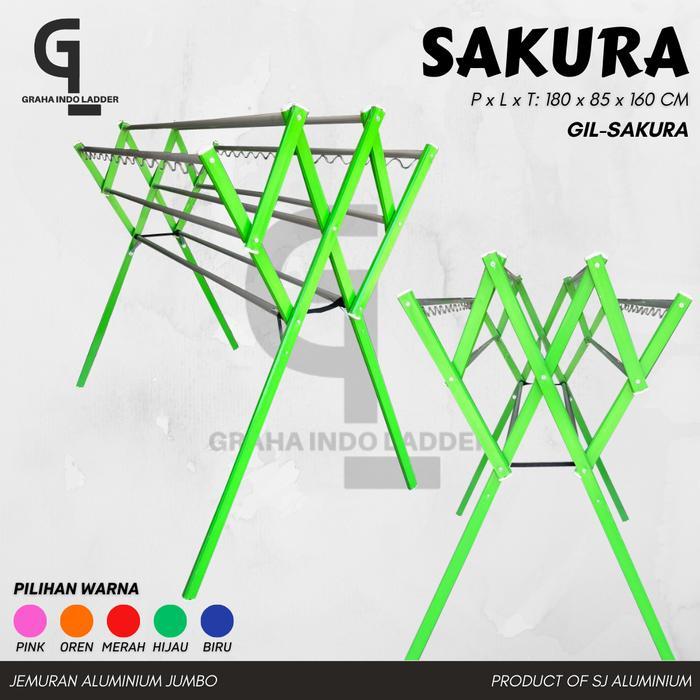 cuct- Gil - [Sakura] Jemuran Aluminium Jumbo / Jemuran Pakaian / Jemuran Baju Lipat