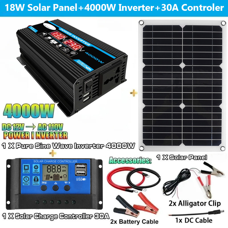 12V to 110V/220V Solar Panel System 12V Solar Panel Battery Charge